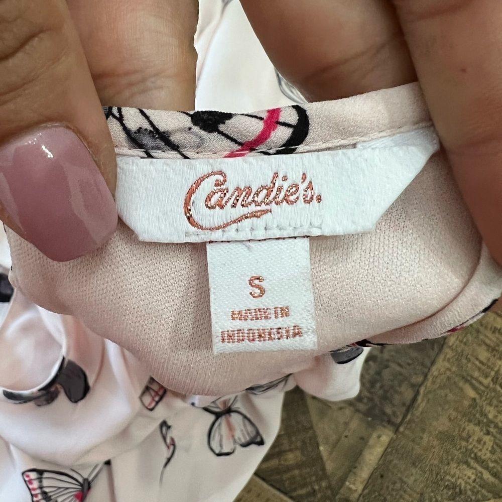 CANDIES Blush Butterfly Print Shift Dress. Size Small NWOT - Picture 5 of 6